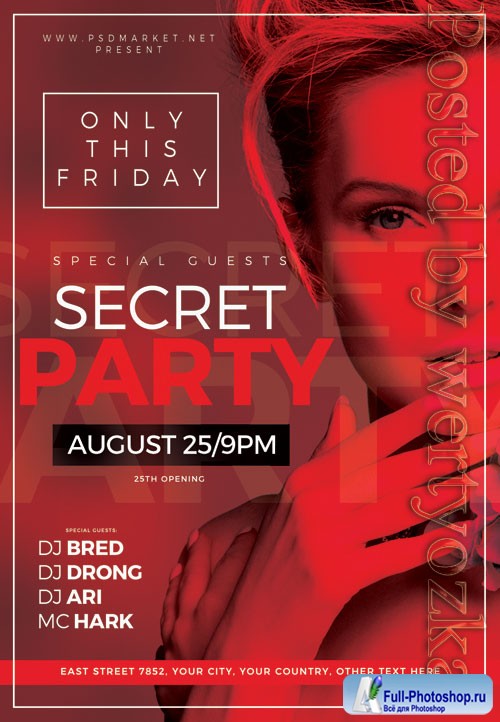 Secret party - Premium flyer psd template