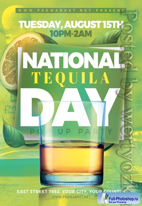 National tequila day - Premium flyer psd template