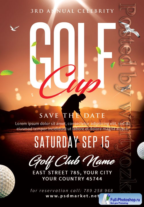 Golf cup - Premium flyer psd template