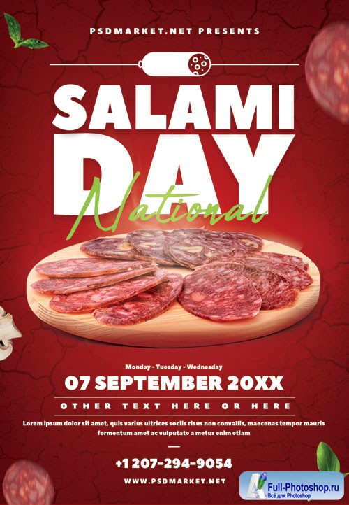 Salami day - Premium flyer psd template