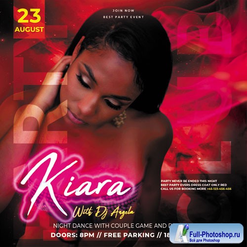 Dj Kiara - Premium flyer psd template