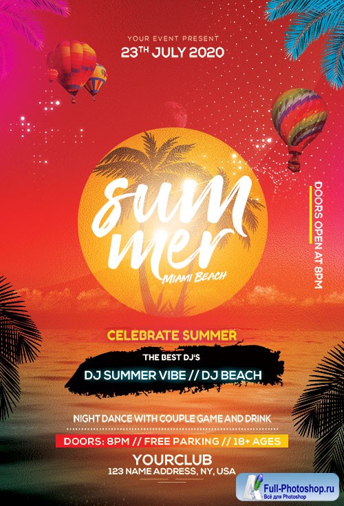 Summer Beach - Premium flyer psd template