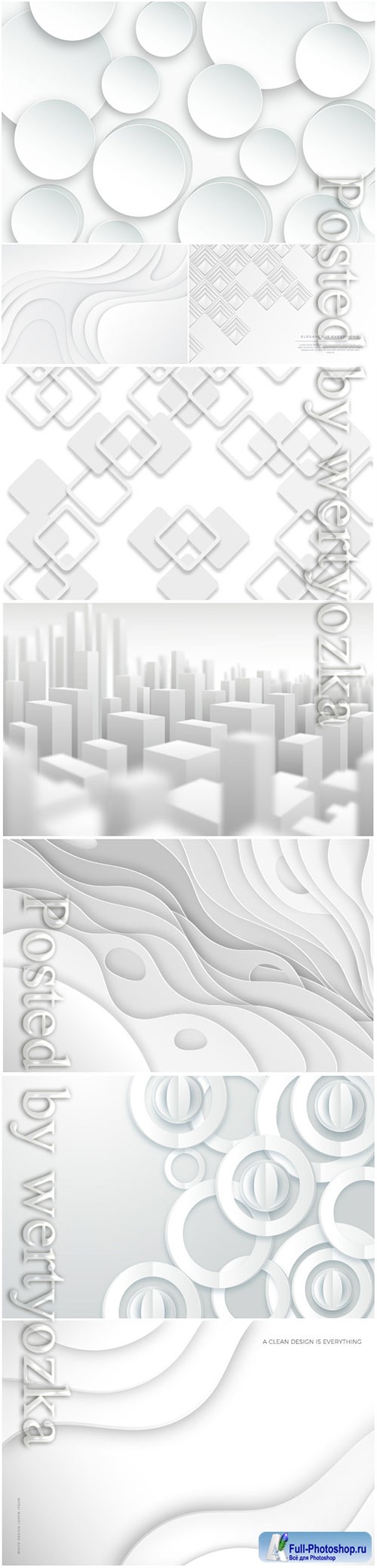 White 3d vector template abstract background