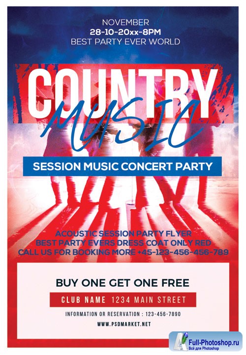 Country music - Premium flyer psd template