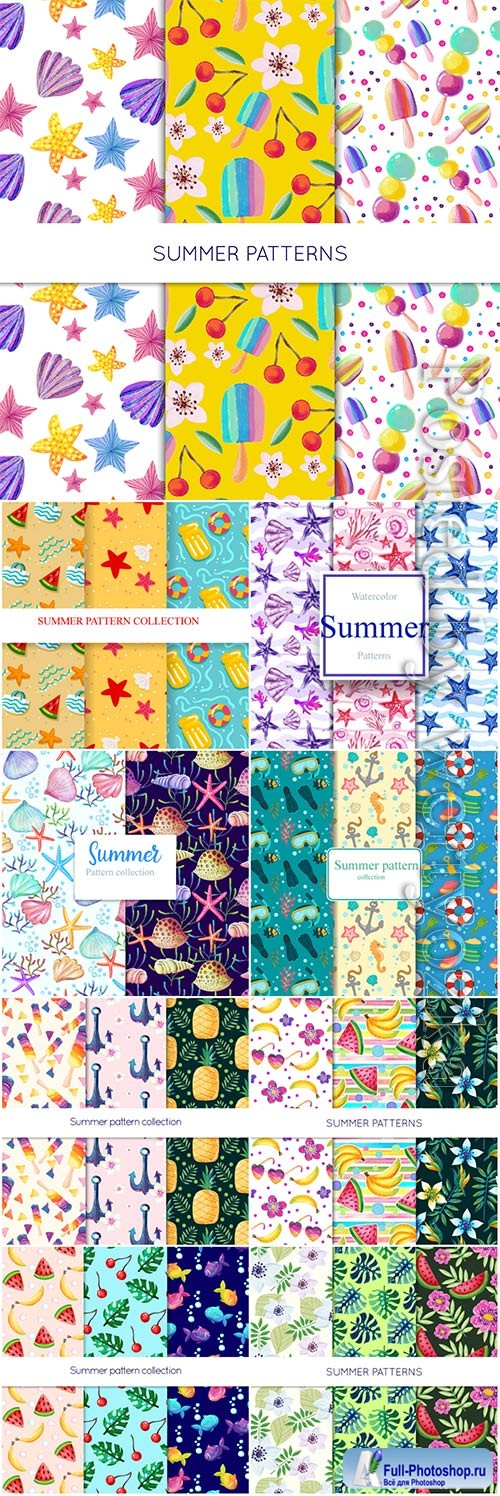 Summer pattern vector collections