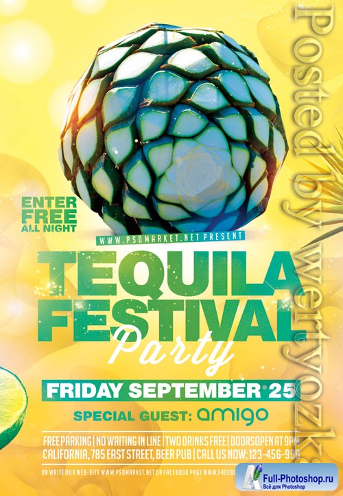 Tequila festival - Premium flyer psd template