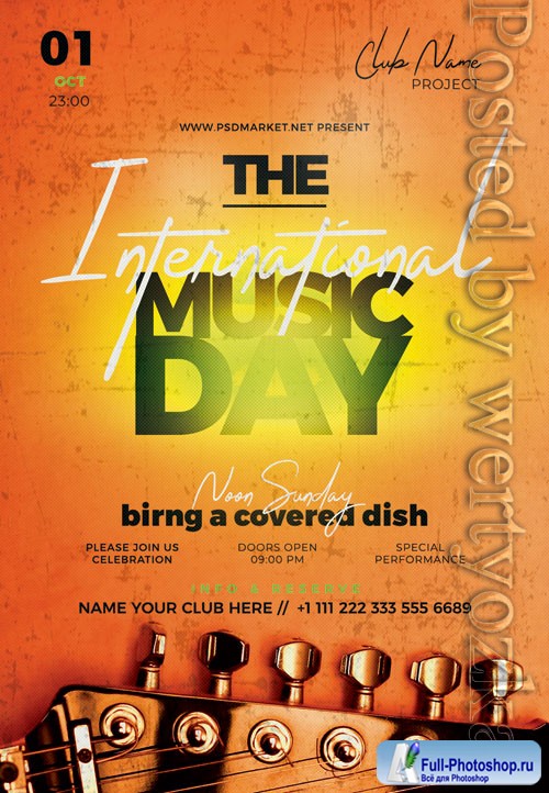 International music day - Premium flyer psd template