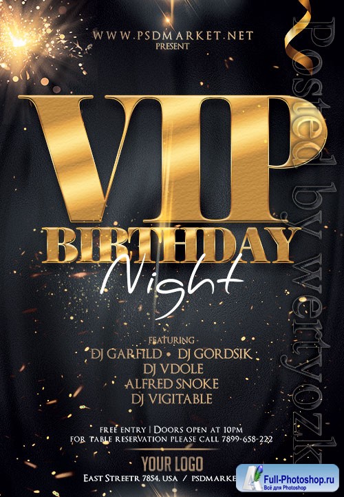 Vip birthday night - Premium flyer psd template