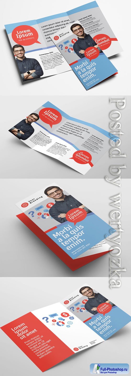 Modern Corporate Trifold Brochure Layout