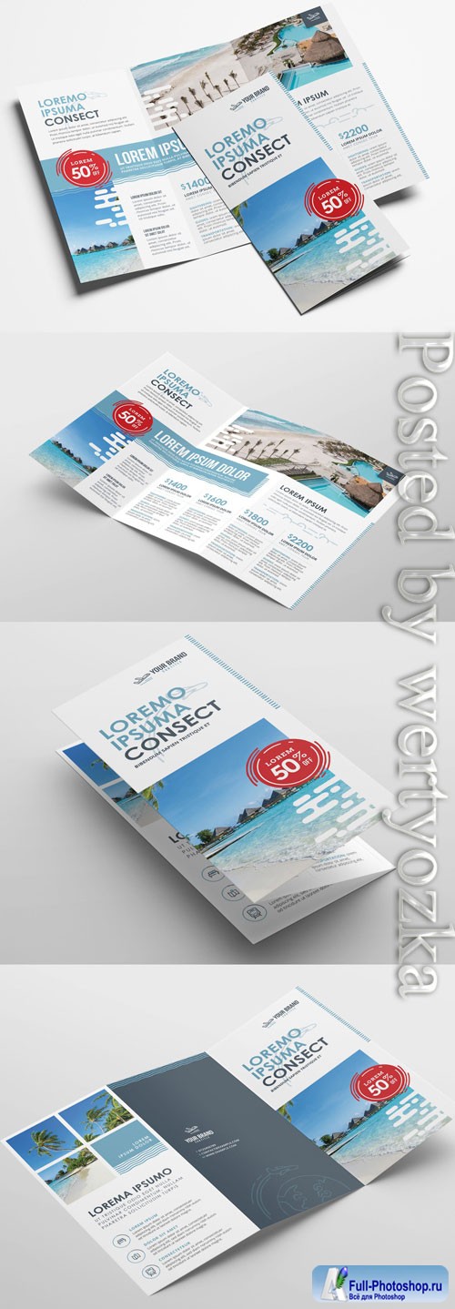 Travel Agency Trifold Brochure Layout