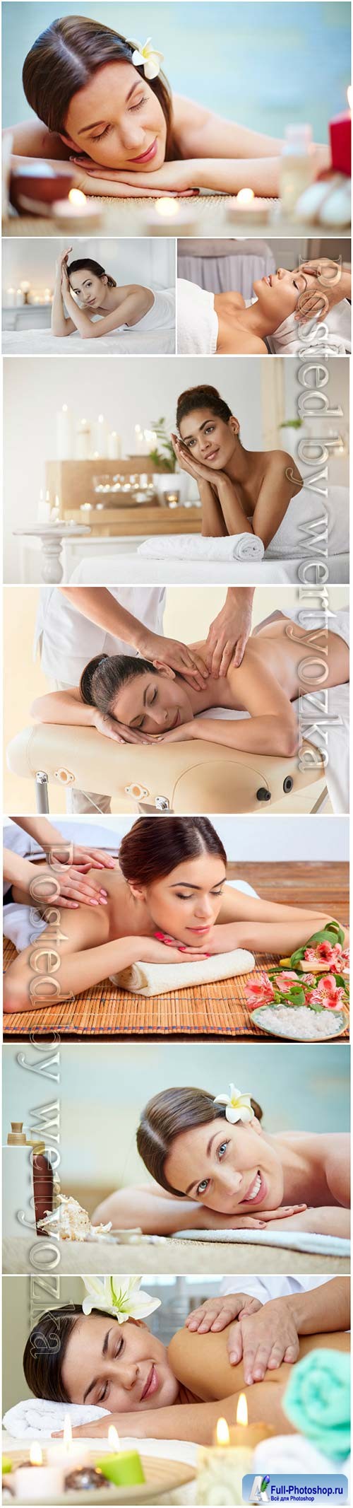Beautiful girls in the spa salon, massage