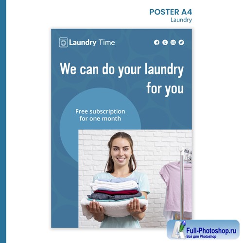 Laundry service template poster