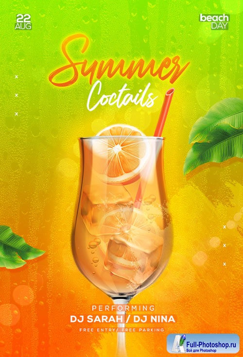 Summer Coctails - Premium flyer psd template