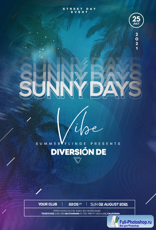 Sunny Days Event - Premium flyer psd template