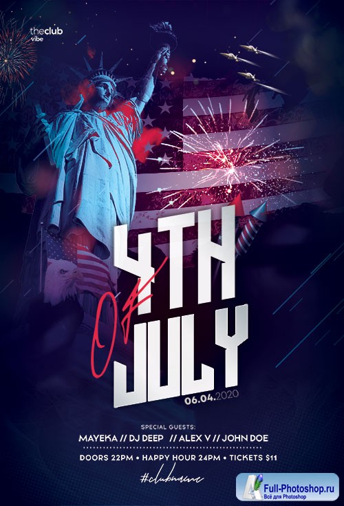 Independence Day 4th July - Premium flyer psd template