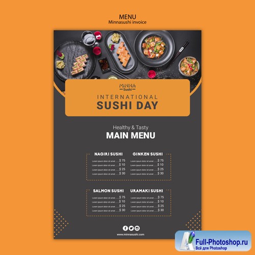 Make-up ollection of sushi templates for restaurant vol 6