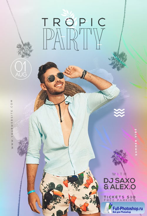 Tropic Party Event  - Premium flyer psd template