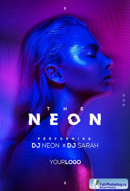 The Neon Vibe  - Premium flyer psd template