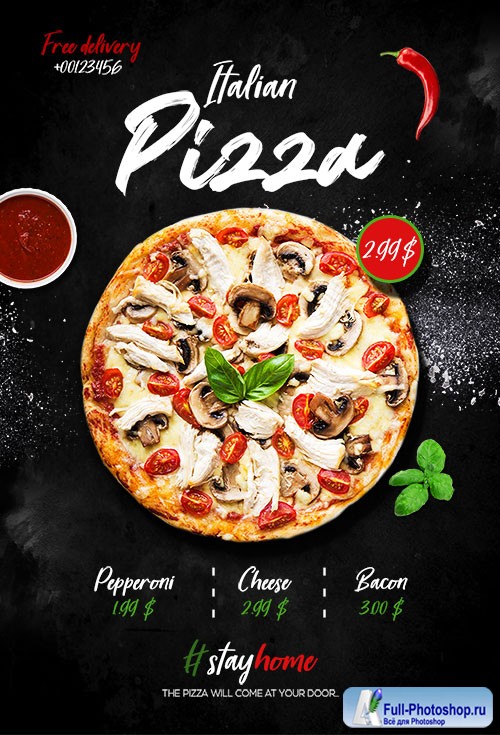  Italian Pizza Delivery - Premium flyer psd template