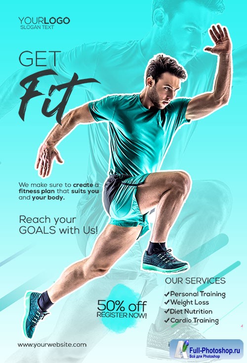 Gym and Fitness  - Premium flyer psd template