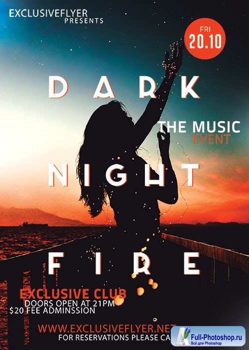 Dark night fire - Premium flyer psd template