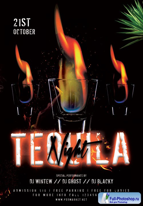 Tequila night - Premium flyer psd template