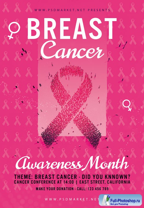 Breast cancer month - Premium flyer psd template