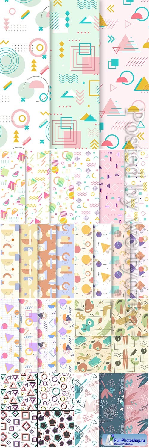 Memphis pattern vector collection