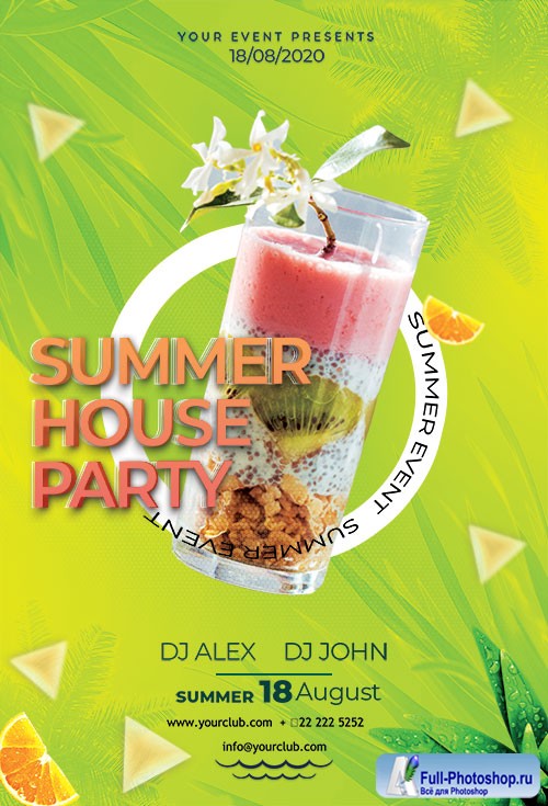 Summer House Party - Premium flyer psd template