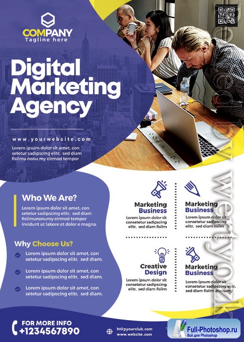 Marketing Agency Flyer PSD Template