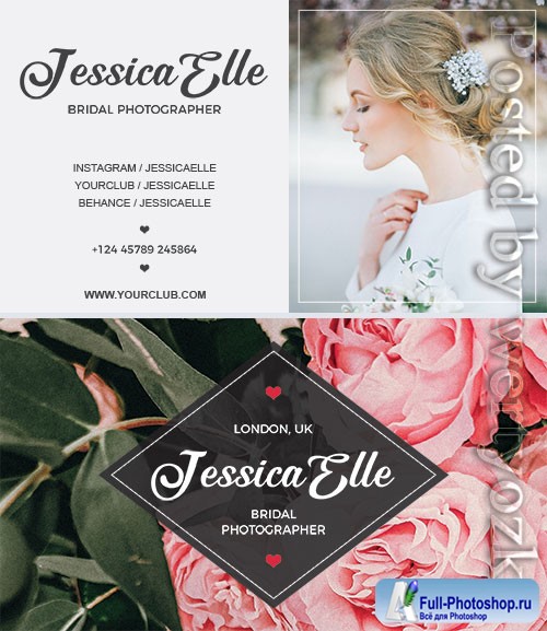 Bridal Photography Business Card Psd Template