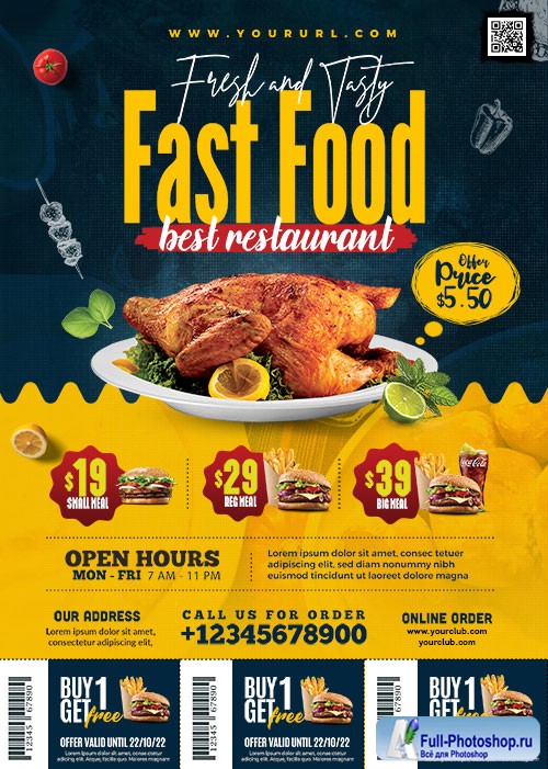 Fast Food Restaurant Promotion Flyer PSD