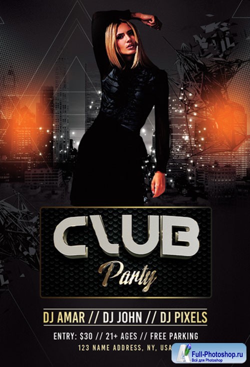 Club party psd flyer