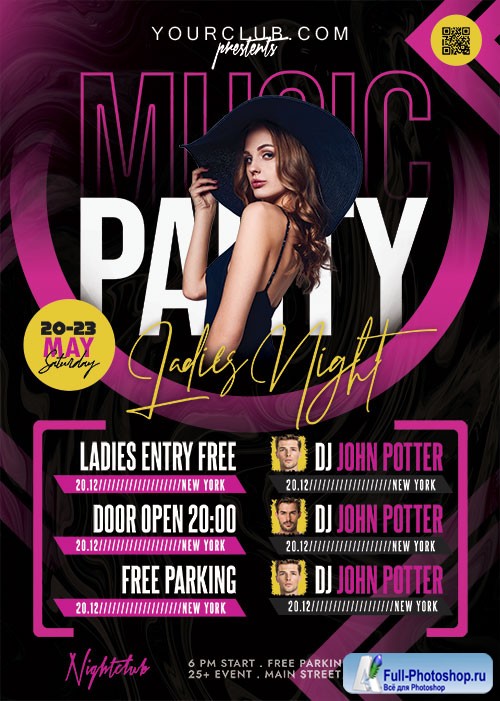 Club Party Flyer PSD Template