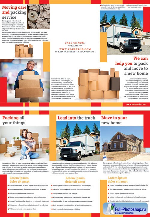 Moving and packing psd flyer templates