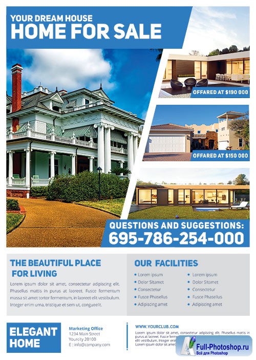 Simple real estate psd flyer A4