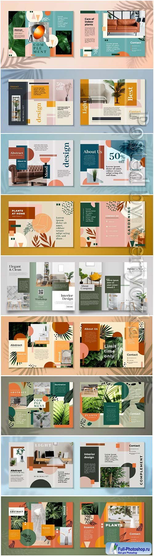 Abstract trifold brochure vector template