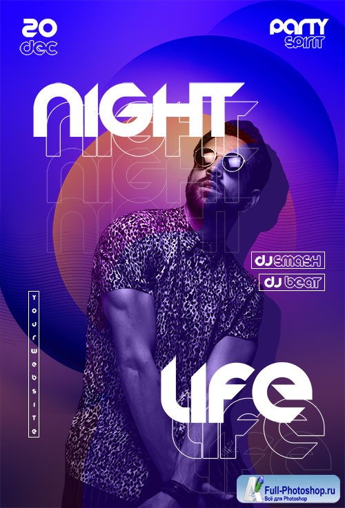 Night Life Flyer Template PSD