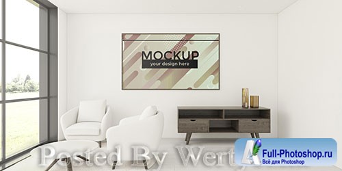 Cozy home arrangement with frame mock-up