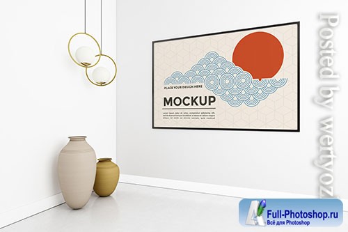 Living room composition with frame mock-up