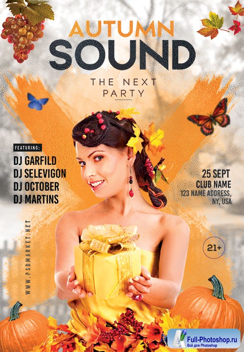 Autumn sound - Premium flyer psd template