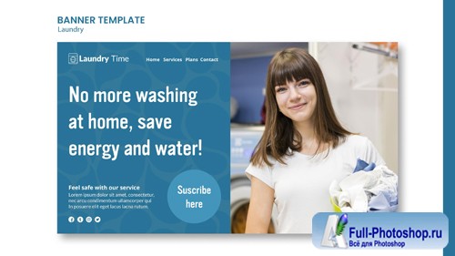 Laundry service banner template
