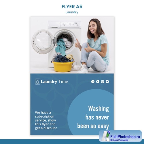 Laundry service flyer template