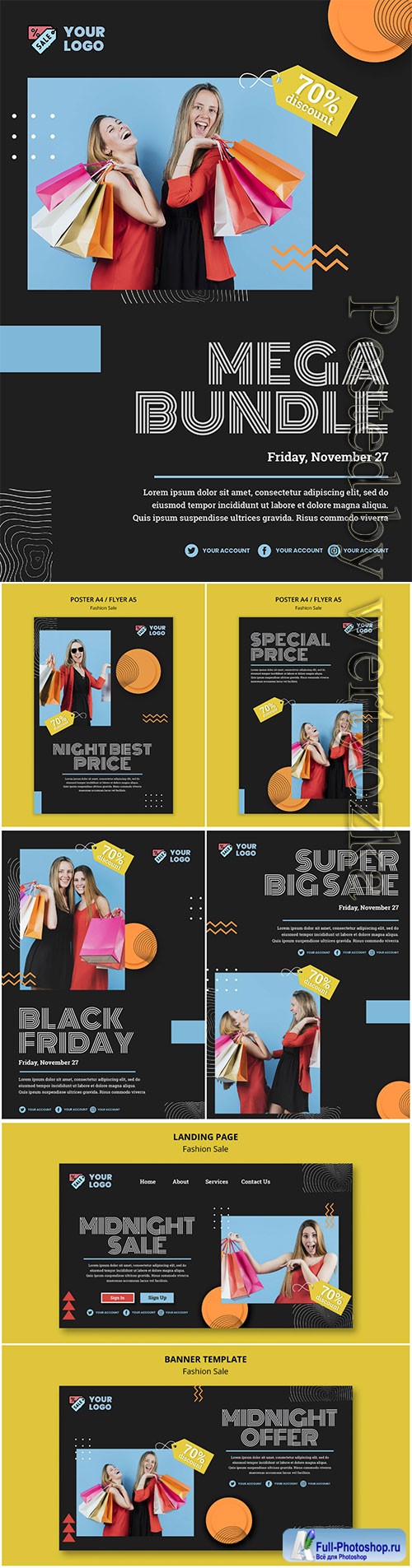 Fashion sale concept poster template