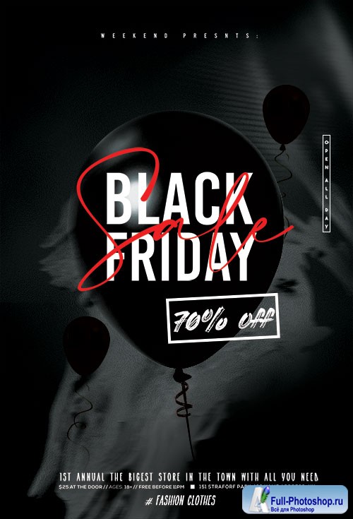 Black Friday Sale Discount Flyer PSD Template
