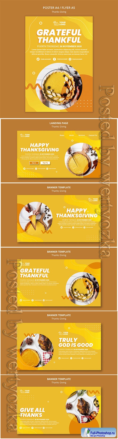 Thanksgiving concept flyer template