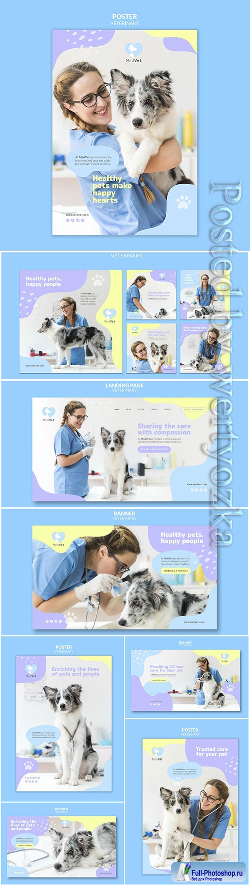 Veterinary clinic psd flyer template