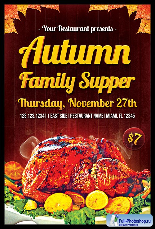 Autumn Family Supper Flyer Template