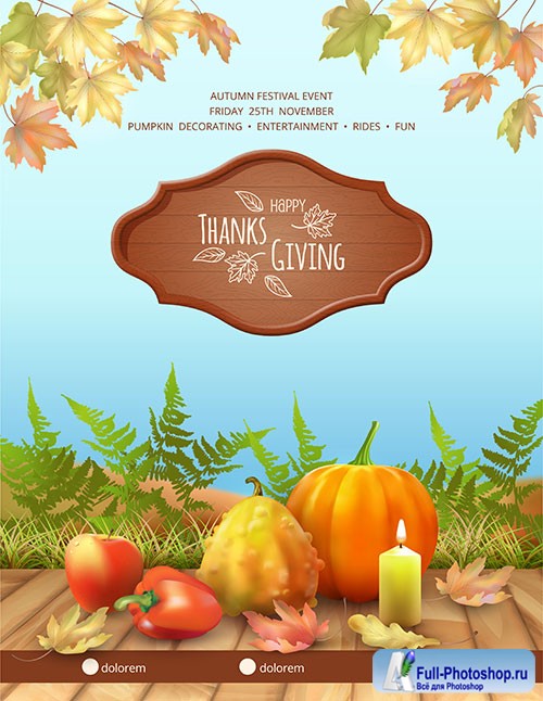 Happy thanksgiving vector card
