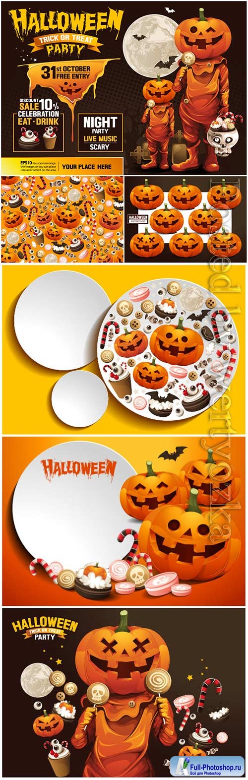 Happy halloween vector, ghost, treat or trick